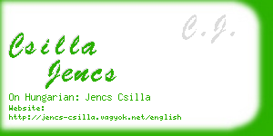 csilla jencs business card